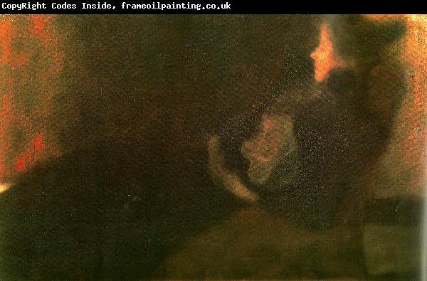 Gustav Klimt kvinna framfor brasan